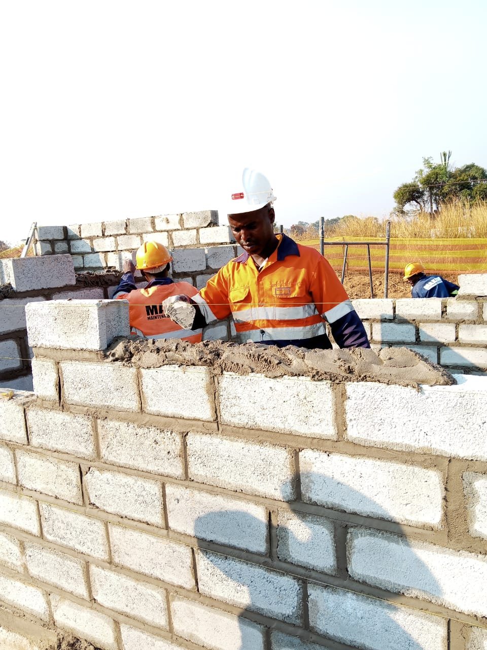 The B+ opposite C+ is done we started raising the walls from slab level